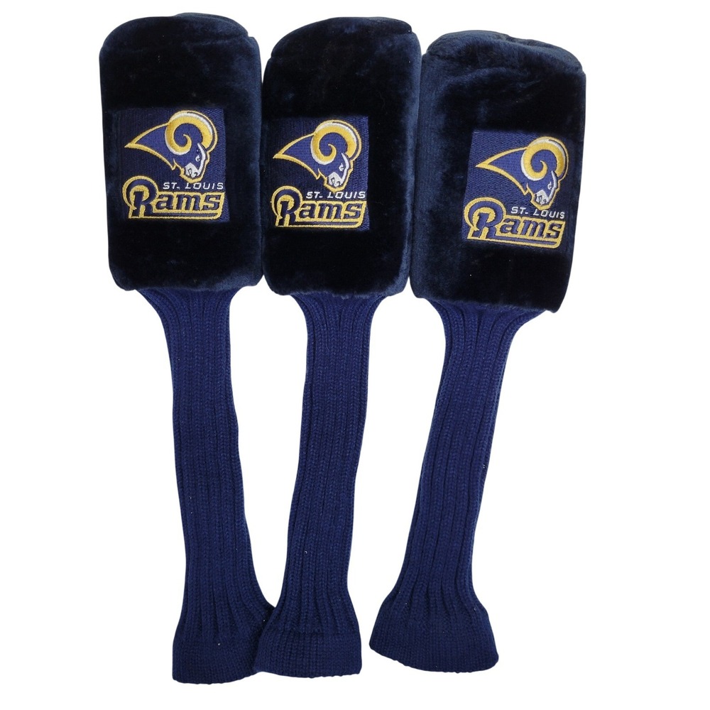 Vintage St. Louis Rams Golf Club Headcovers Set‎ of 3 Navy Blue 1 3 X